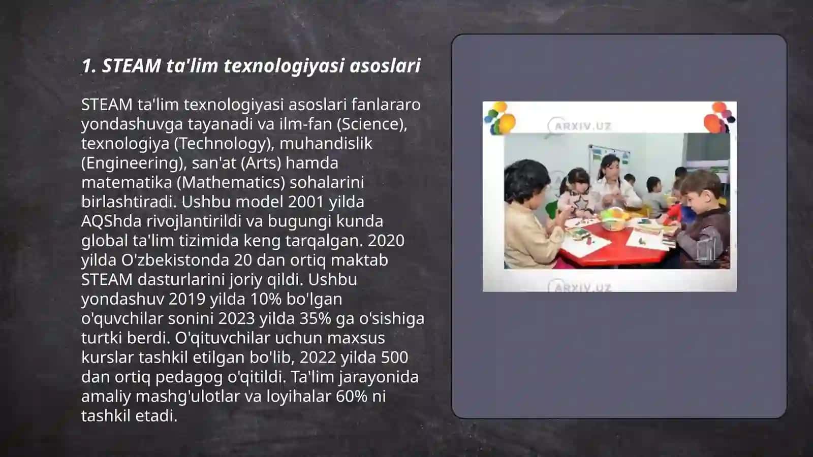 STEAM taʼlim texnologiyasida maktabgacha yoshdagi bolalarni kreativ ijodkorligini rivojlantirish usullari 3