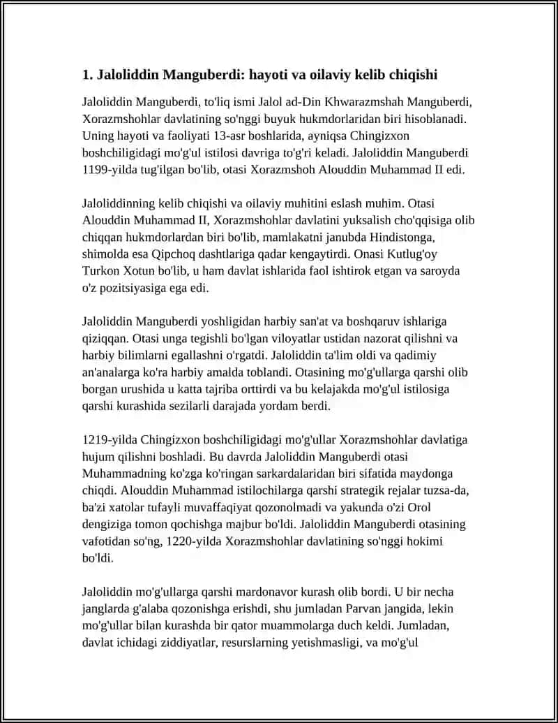 JALOLIDDIN MANGUBERDI - VATAN HIMOYACHISI 3