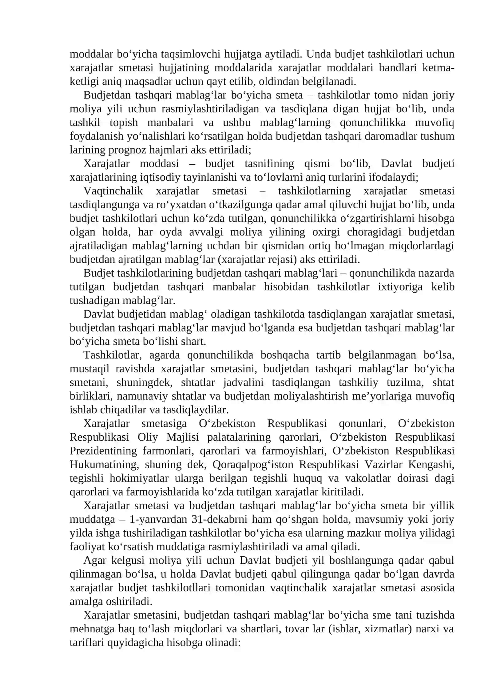 Xarajatlar smеtasi va uning tarkibi 3