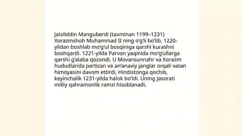 Jaloliddin Manguberdi - Vatan himoyachisi 3