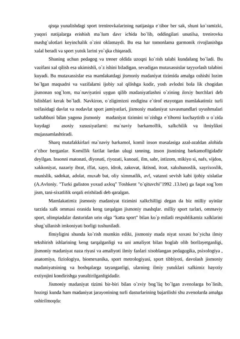 Jismoniy Madaniyatning Rivojlanganlik Darajasi 3