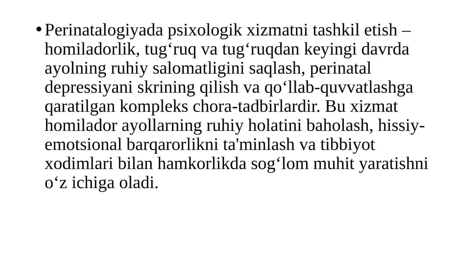 Perinatalogiyada psixologik xizmatni tashkil etish 3