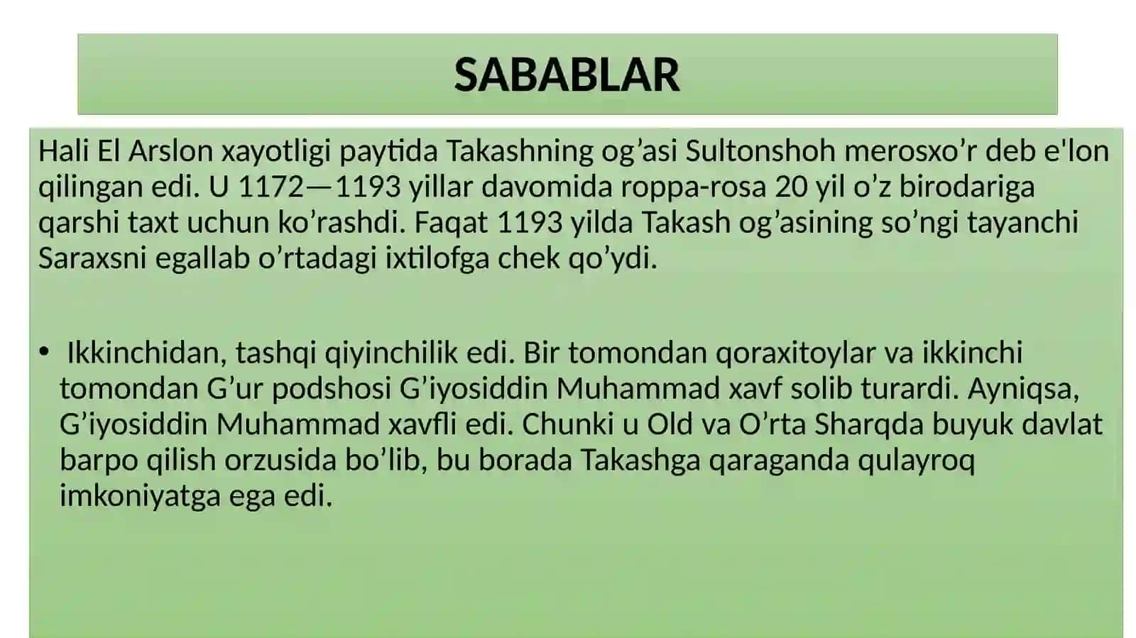 Sulton Takash islohotlari 3