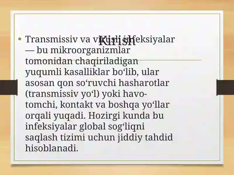 Transmissiv virusli infeksiyalarning dunyobo`yichava O`zbekiston hududidatarqalganligining zamonaviy xususiyatlari 3