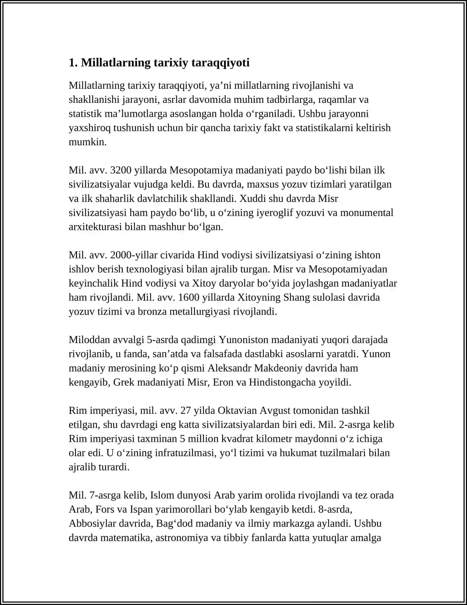 MILLATLARARO TOTUVLIK - TARAQQIYOT OMILI 3