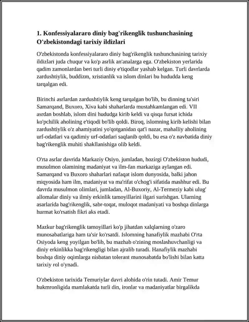Konfessiyalararo diniy bag'rikenlikning tarixiy tajribasi 3