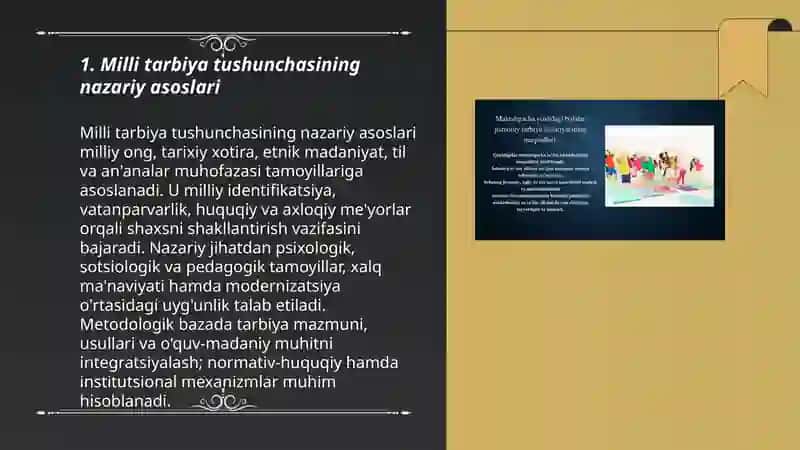 Milli tarbiya tushunchasi va Milliy tarbiya jismoniy zarurat sifatida 3