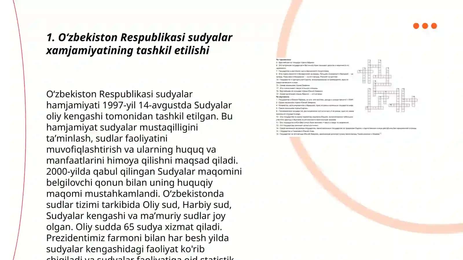Oʻzbekiston Respublikasi sudyalar xamjamiyatining tashkil etilishi 3