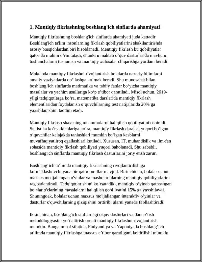 BOSHLANG‘ICH SINF MATEMATIKA DARSLARIDA MANTIQIY FIKRLASHNI RIVOJLANTIRISH XUSUSIYATLARI 3