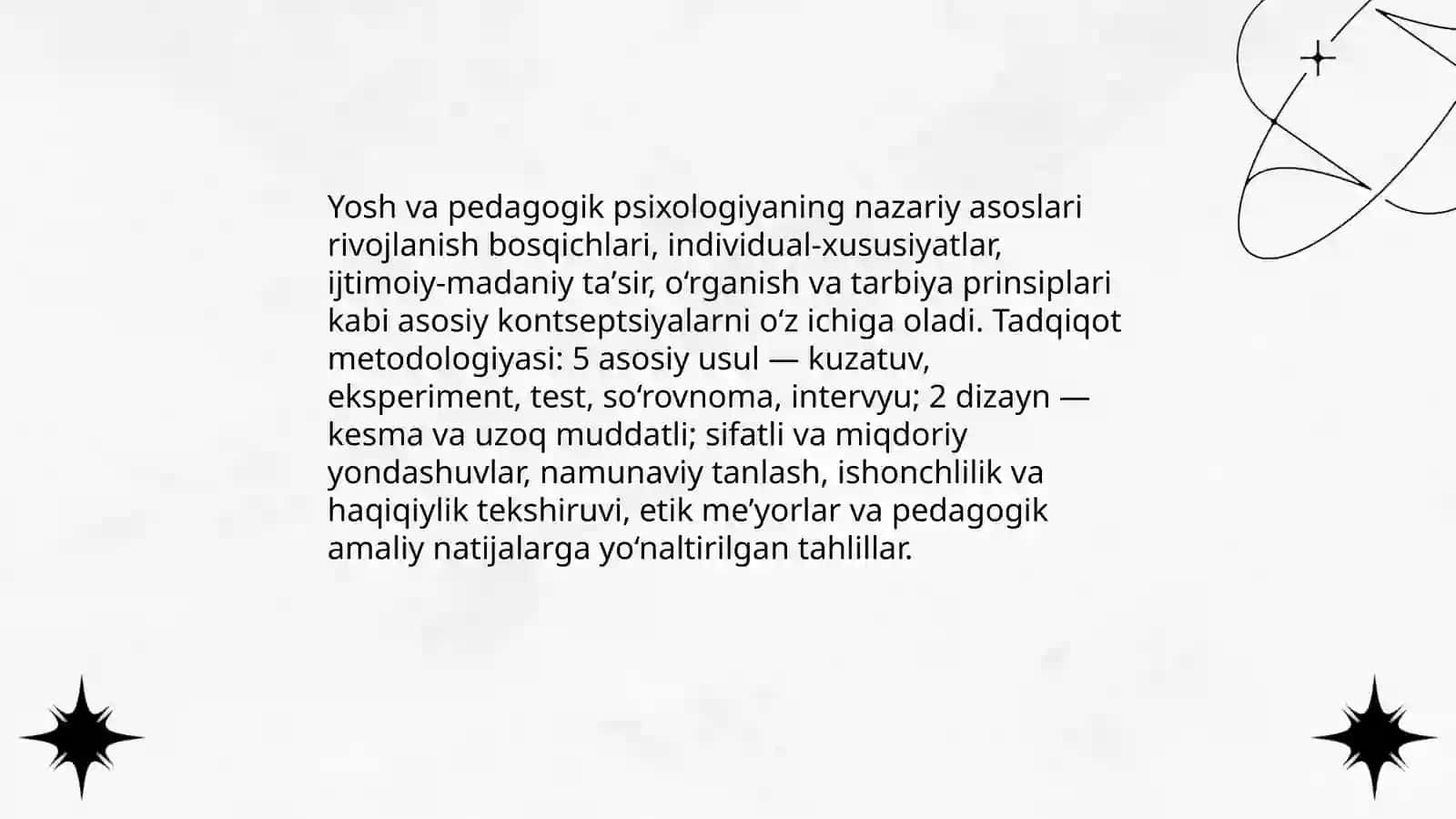 YOSH VA PEDAGOGIK PSIXOLOGIYA FANINING TADQIQOT SOHASI VA MUOMMOLARI 3