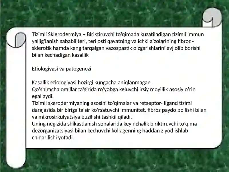 Biriktiruvchi to‘qimaning diffuz kasalliklari 3