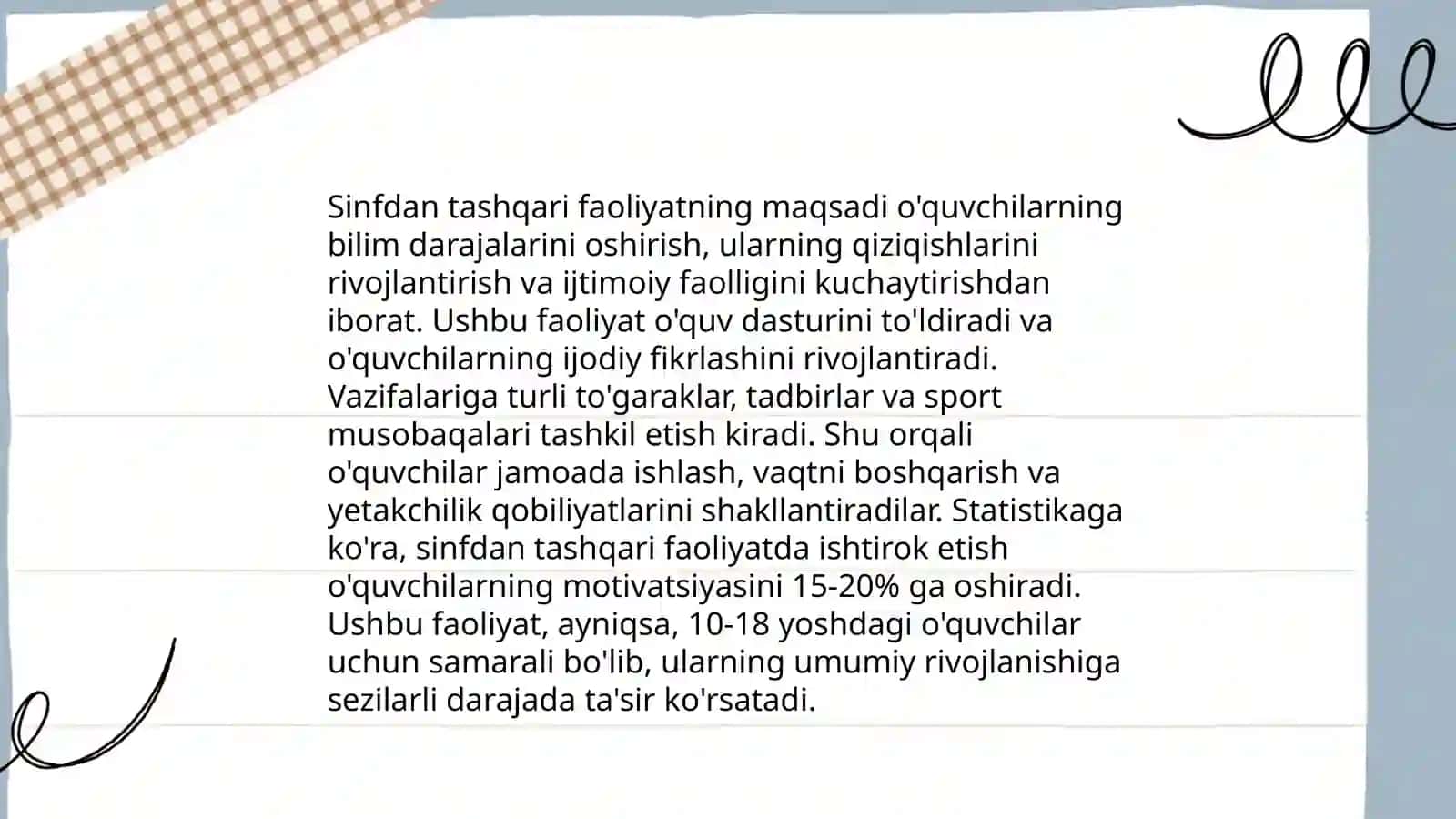 Boshlang‘ich sinflarda sinfdan tashqari ishlarning mazmuni va uning o'ziga xos qirralari 3