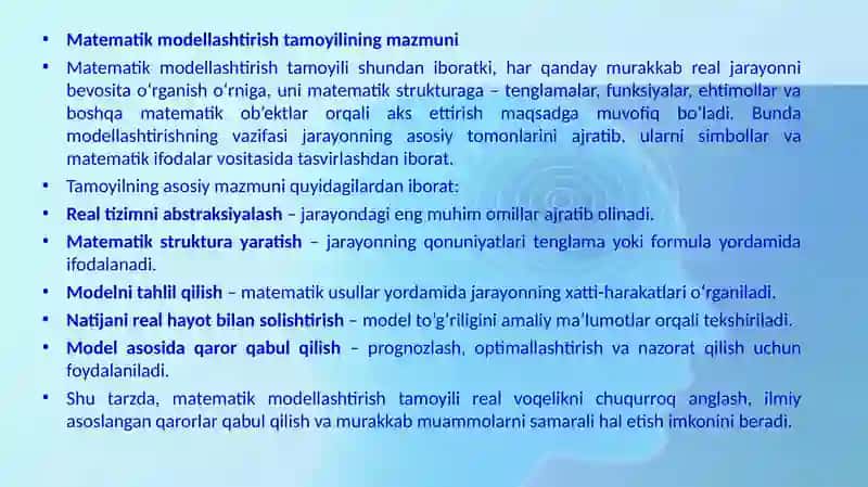 Amaliy matematikasining asosiy tamoyillari 3