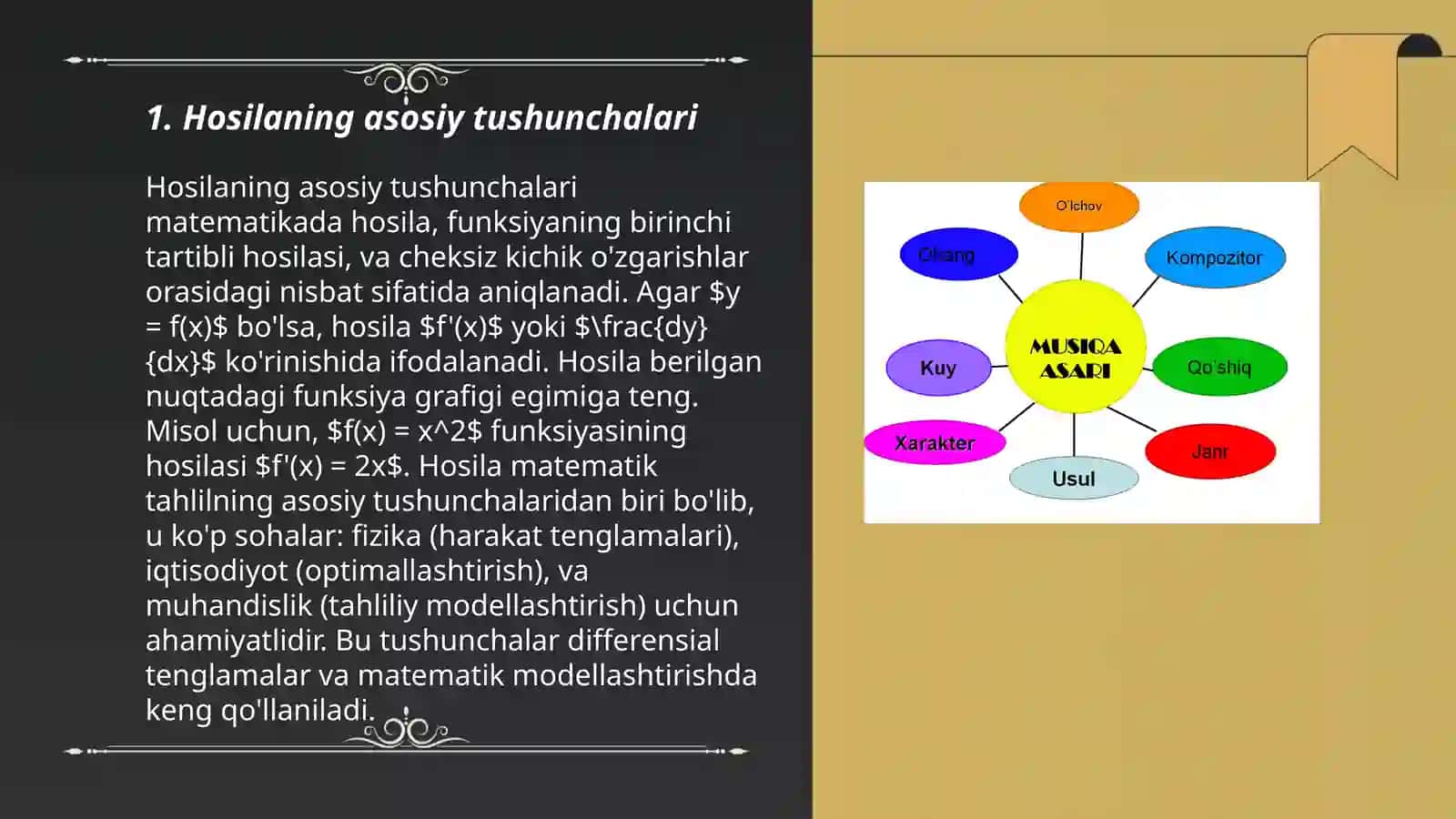 Hosilaning tadbiqlarini o'qitish metodlari 3
