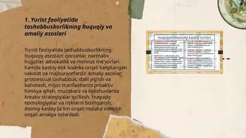 Yurist faoliyatida tashabbuskorlik, kreativlik va masalaga ijodiy yondashuv 3
