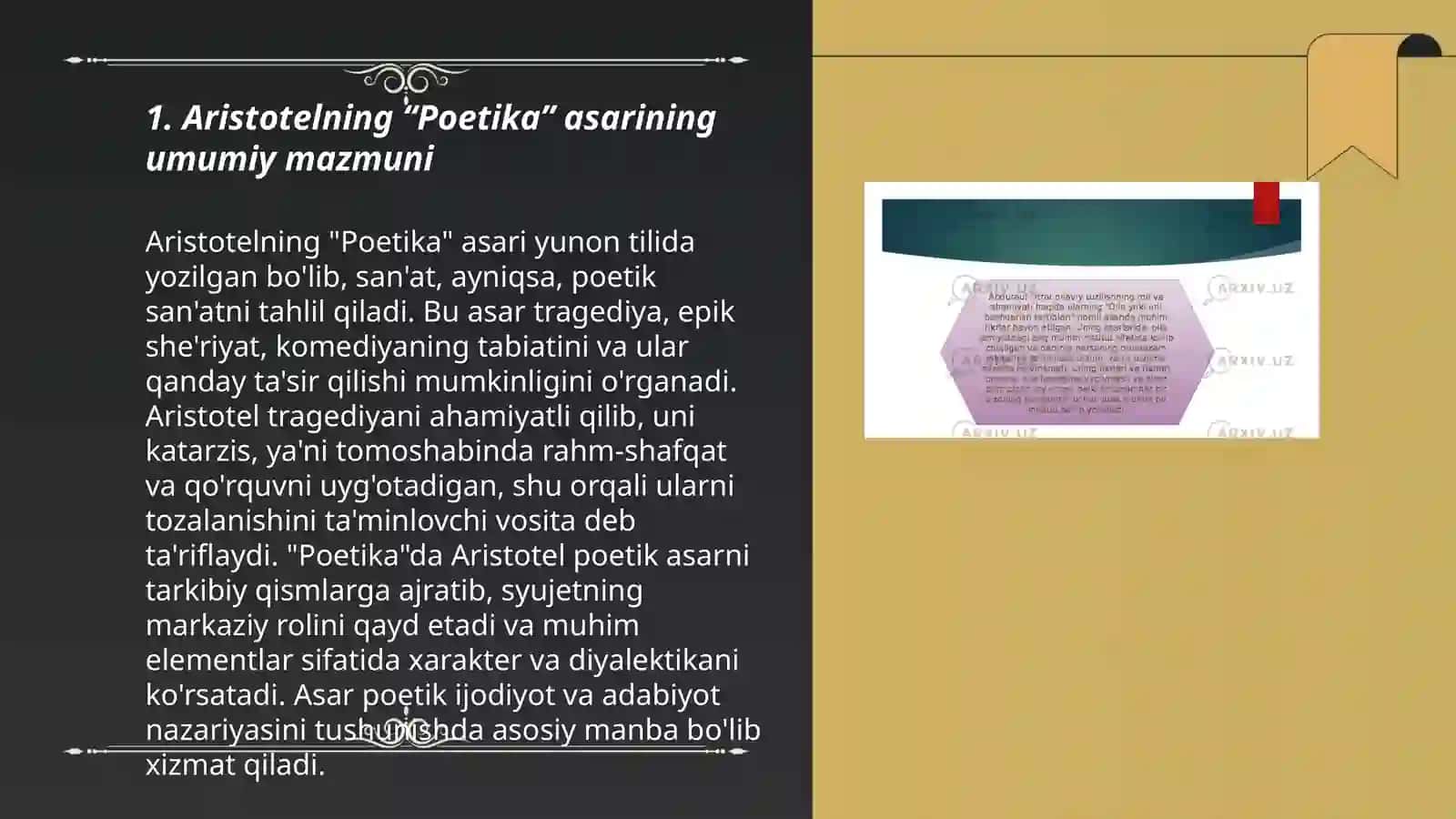 Aristotelning „Poetika” asarini oʻrganish 3