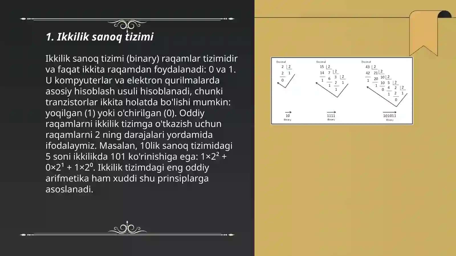 Ikkilik sanoq tizimi 3