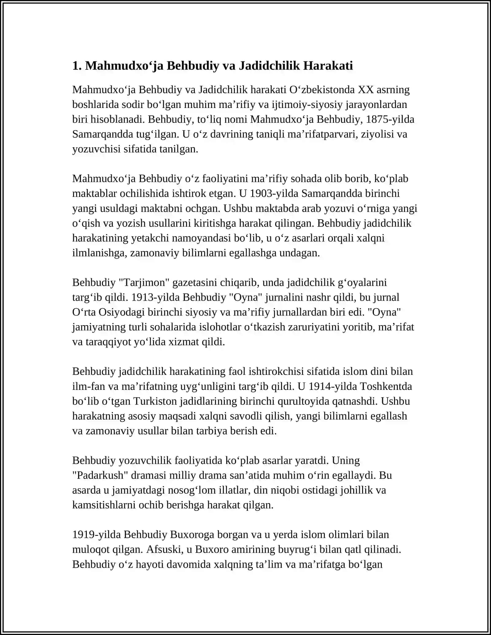 MAHMUDXO‘JA BEHBUDIYNING IQTISODIY VA JADIDCHILIK G‘OYALARI 3