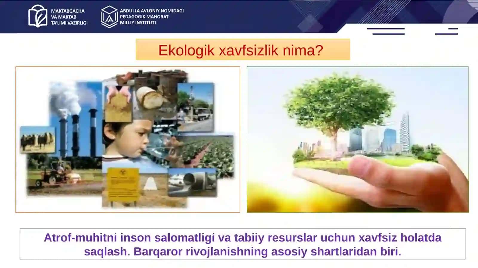 Ekologik xavfsizlik va uni ta'minlash yo‘nalishlari 3
