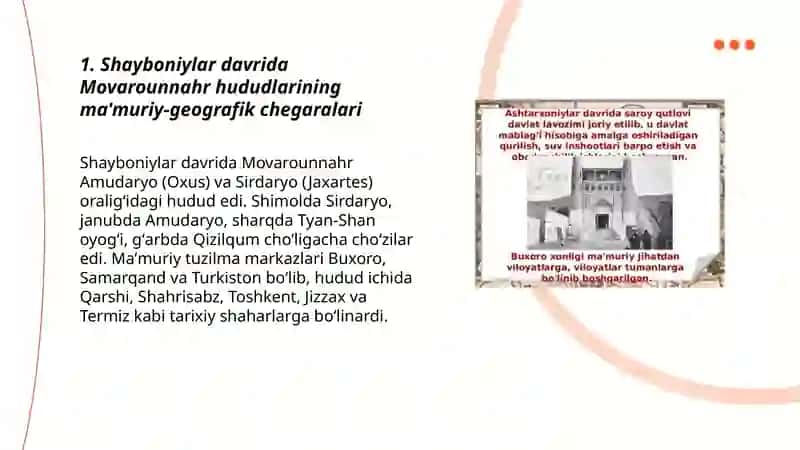 O'rta Osiyoning Shayboniylar, Ashtarxoniylar, Xiva xonligi (XVI — XVIII asrlar) davridagi tarixiy geografiyasi 3