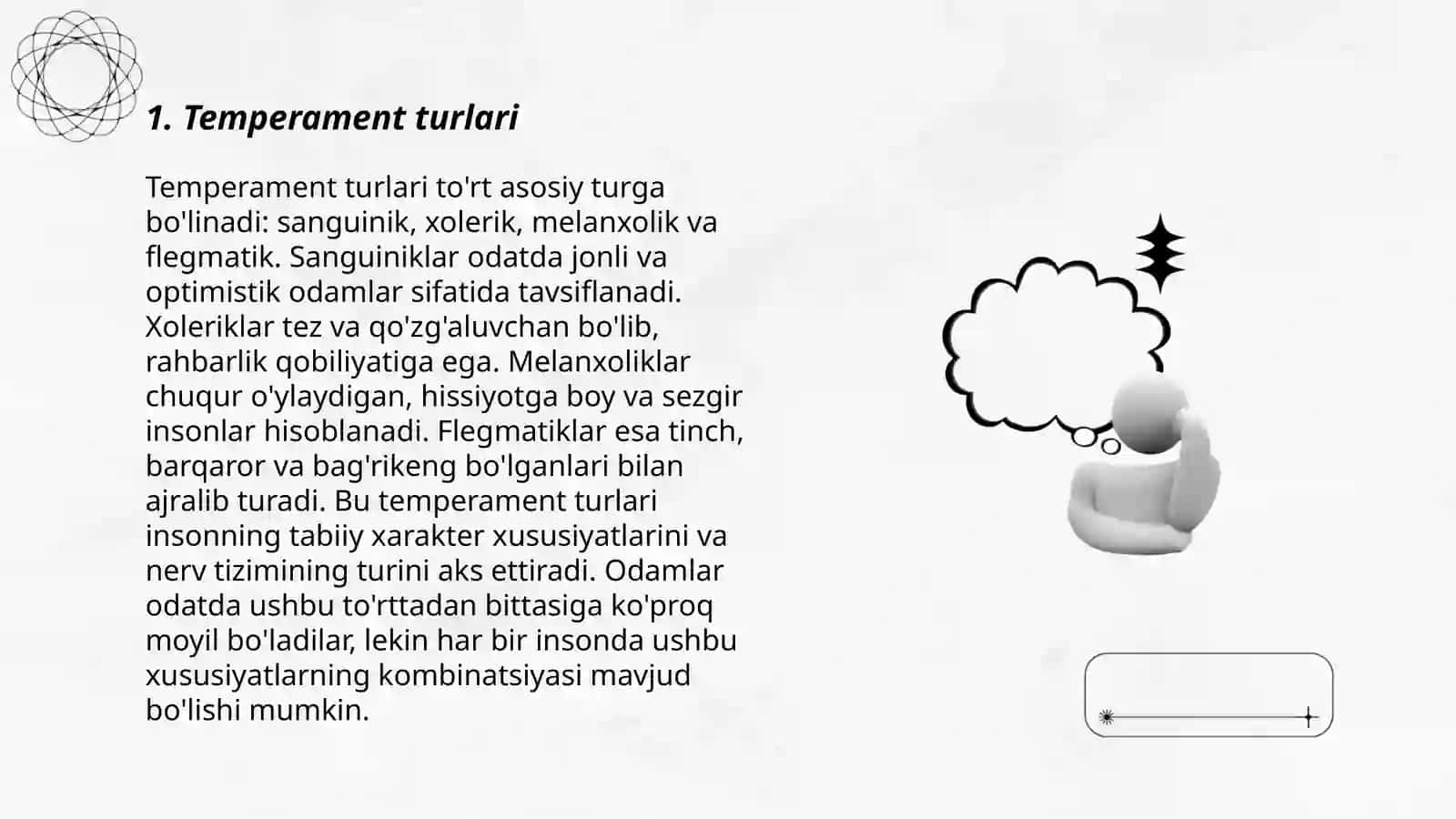 Temperament haqida tushuncha Temperament tipiga mos juft tanlash - oilaviy munosabatlar mustahkamligi omili sifatida 3