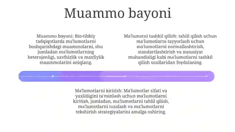 Tibbiy -Biologik Masalani Echish Misolida MaʼLumotlarni Tashkil Qilish 3