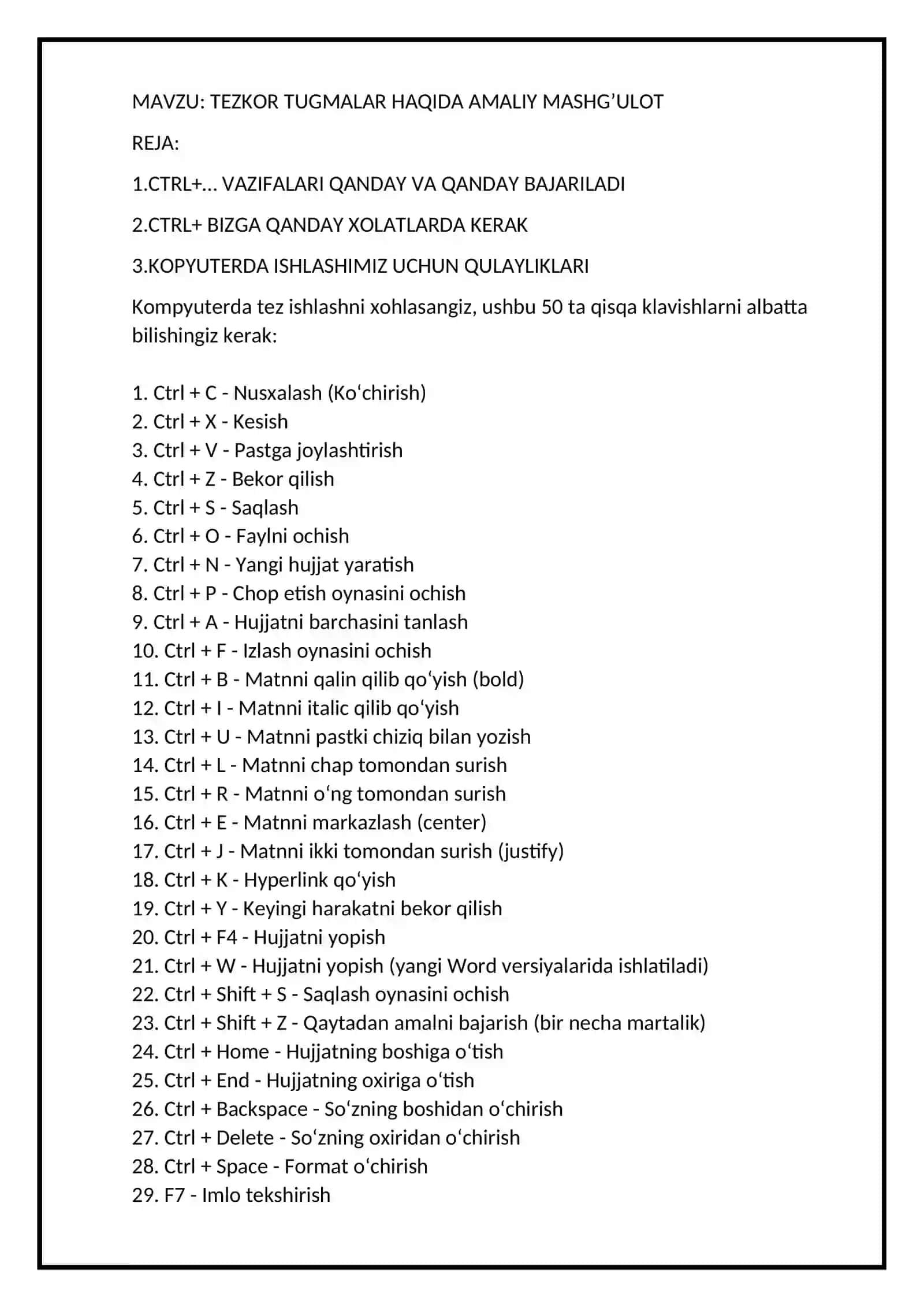 Informatikadan mustaqil ish 3