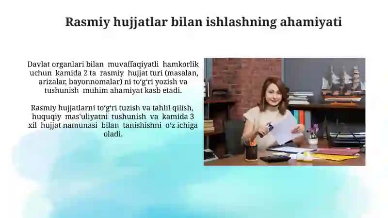 Ona tili darslarida rasmiy ish qog'ozlari bilan ishlash mazmuni 3