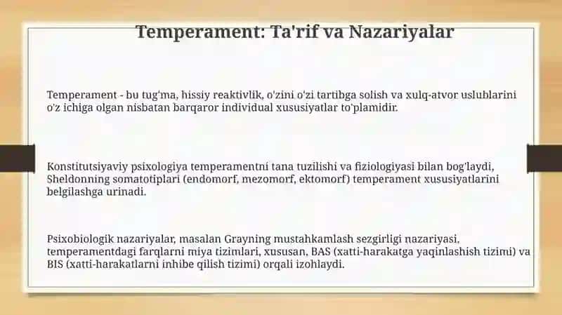 Temperament va uning nazariyalari 3