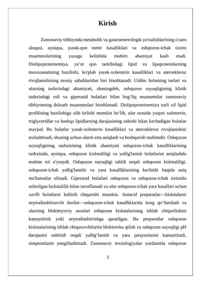 Dislipoproteinemiya Turlari va Oshqozon Suyuqligi Tashxisi 3