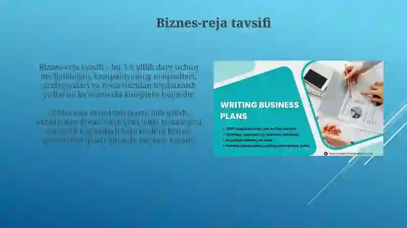 BIZNES-REJANING TAVSIFI VA TARKIBIY QISMLARI 3