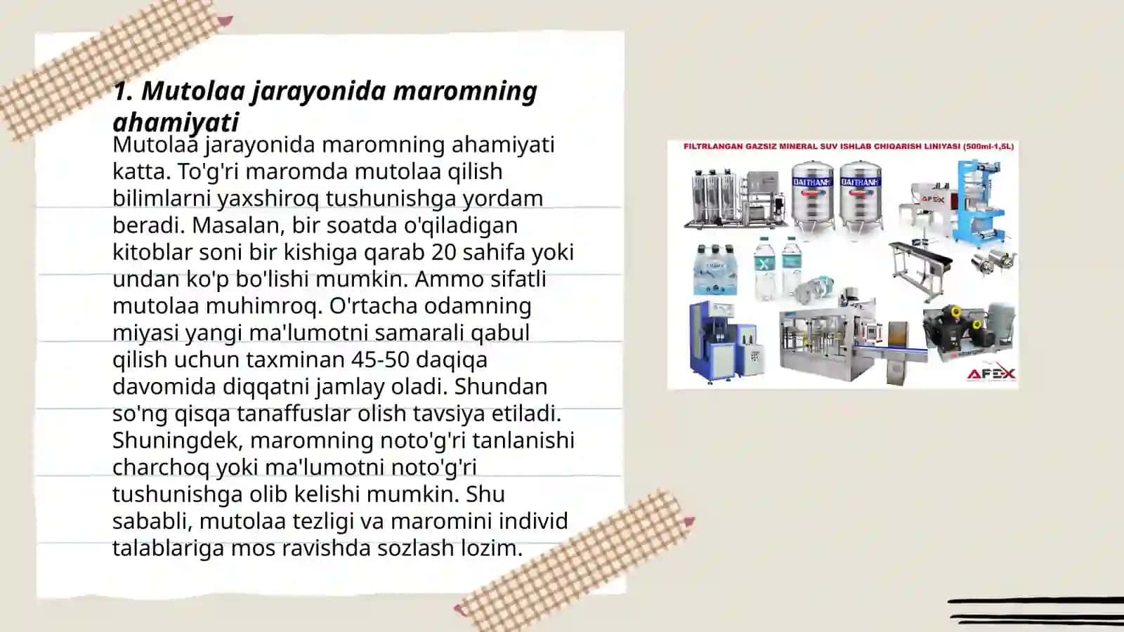 Mutolaa jarayonida notiqlikka xos marom, ohang, urgʻu, talafuz va ifodaning muhim retseptiv vazifa bajarilishi 3