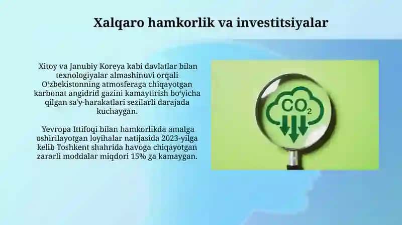 Atmosfera havosiga tushayotgan chiqindilarni kamaytirish chora tadbirlari 3
