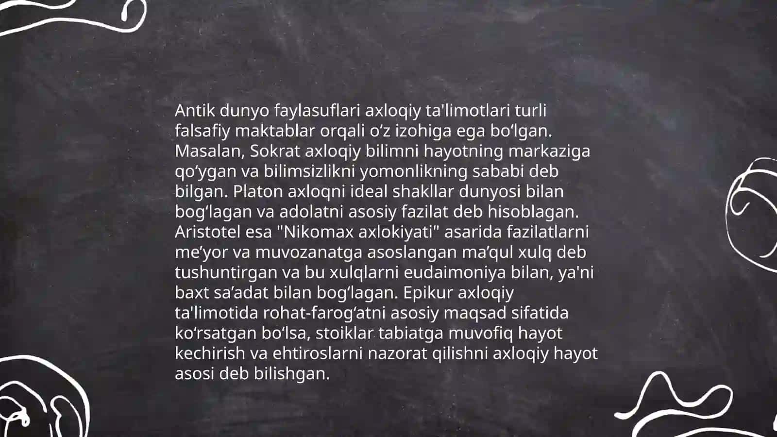 Antik dunyo faylasuflari axloqiy ta'limotlari 3