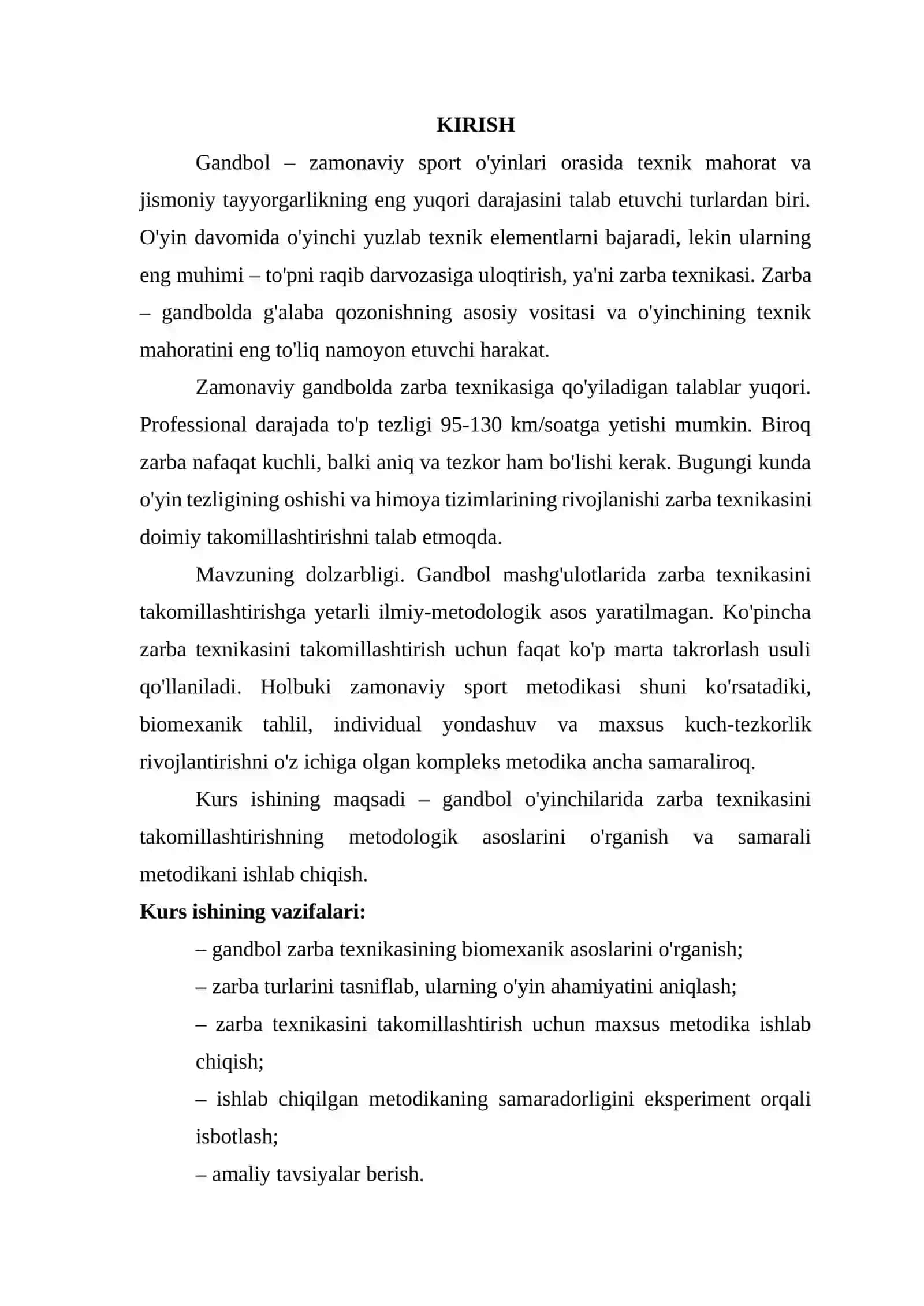 "Gandbol o'yinchilarida zarba texnikasini takomillashtirishning metodologik asoslari" 3