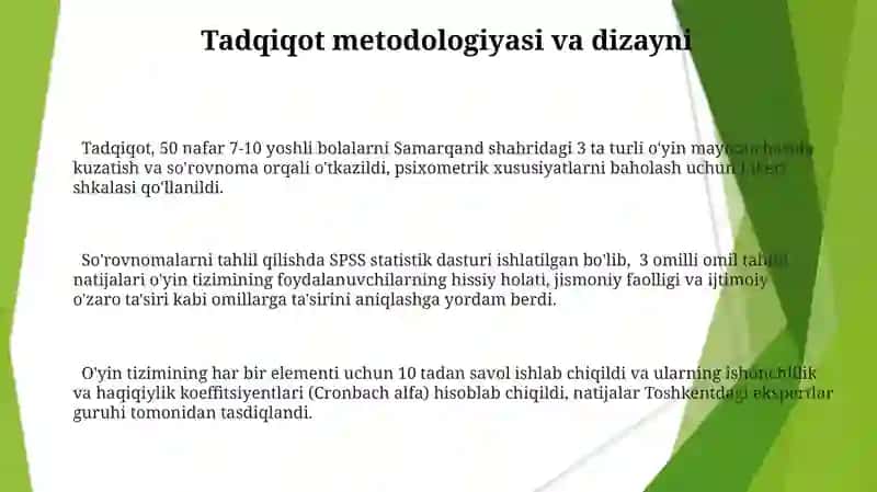 Bolalar oʻyinlari tizimi boʻyicha test va blis soʻrovnoma topshiriqlari 3