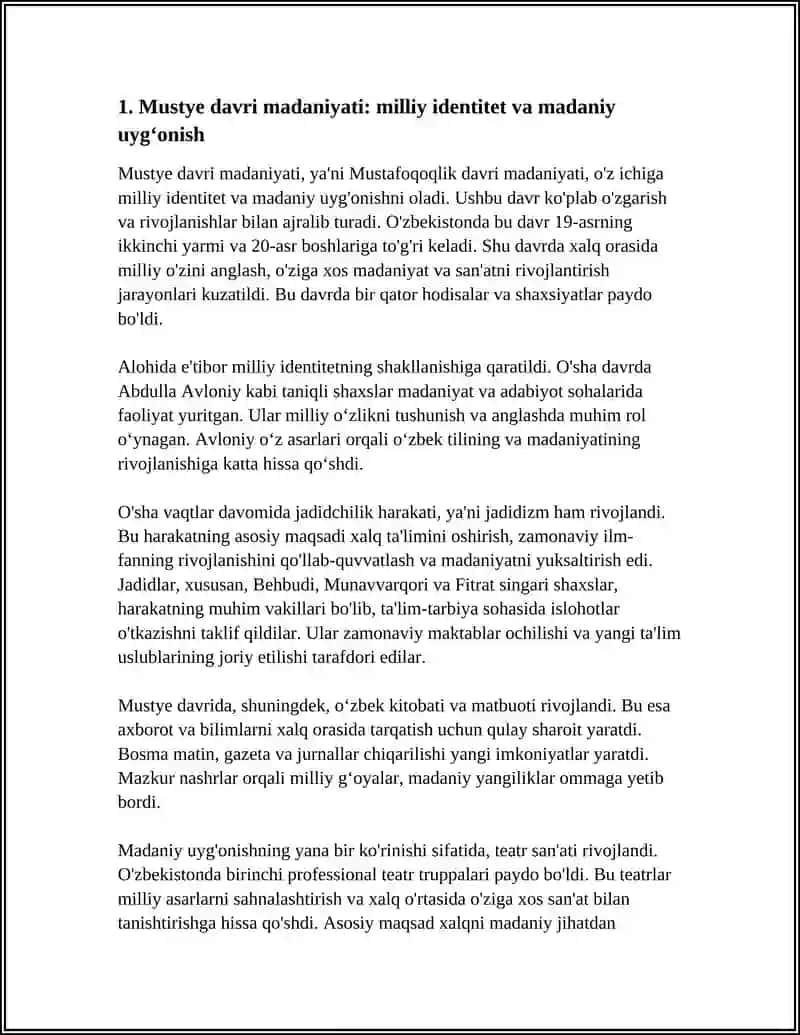 MUSTYE DAVRI MADANIYATI 3