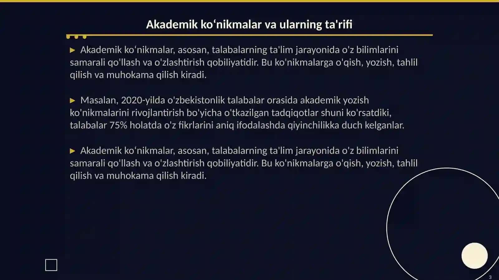 Akademik koʻnikmalarning talabalar faoliyatidagi ahamiyati va dolzarbligi 3