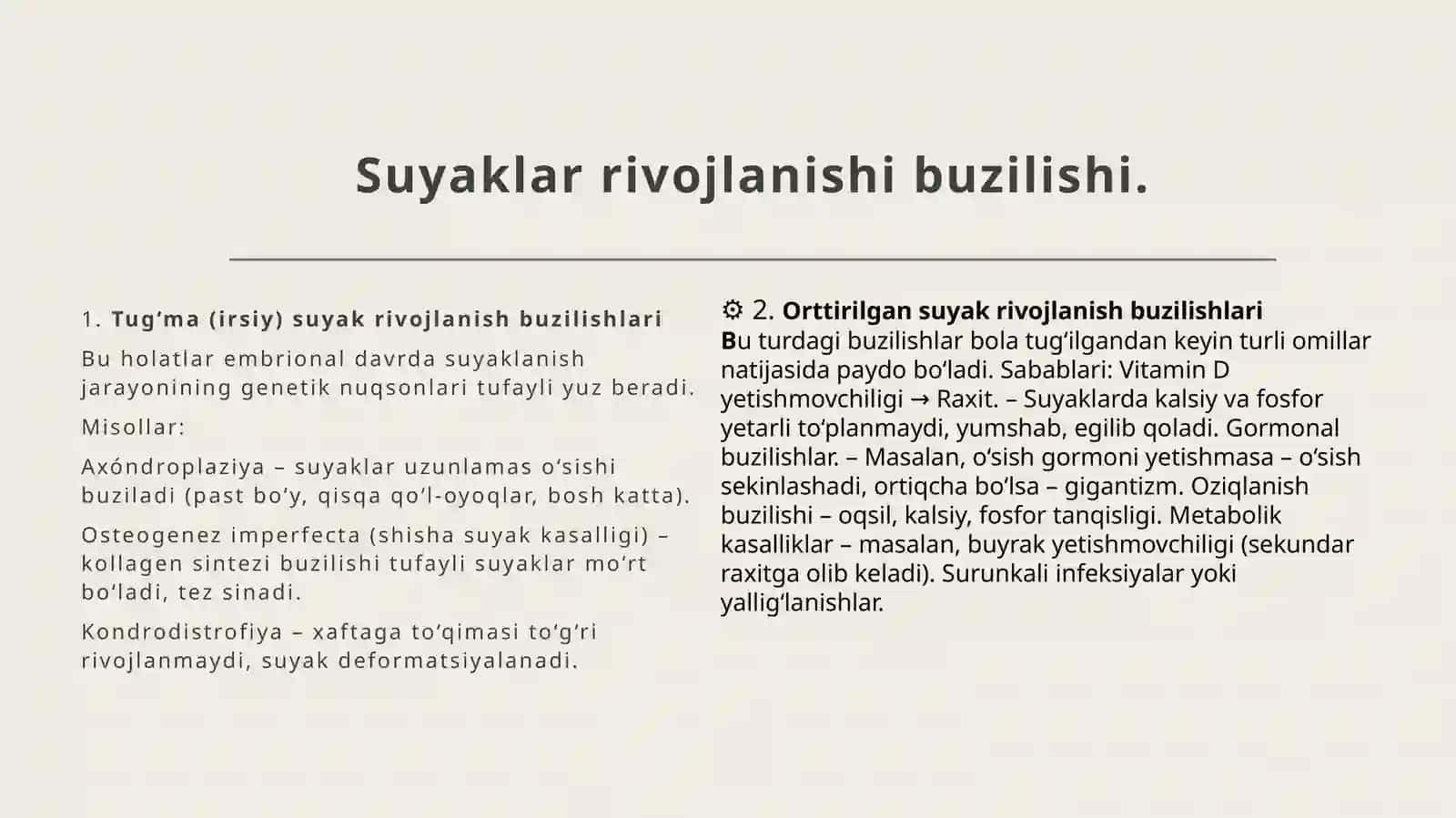 Suyaklar rivojlanishi buzilishi sinishlar.osteonekroz 3