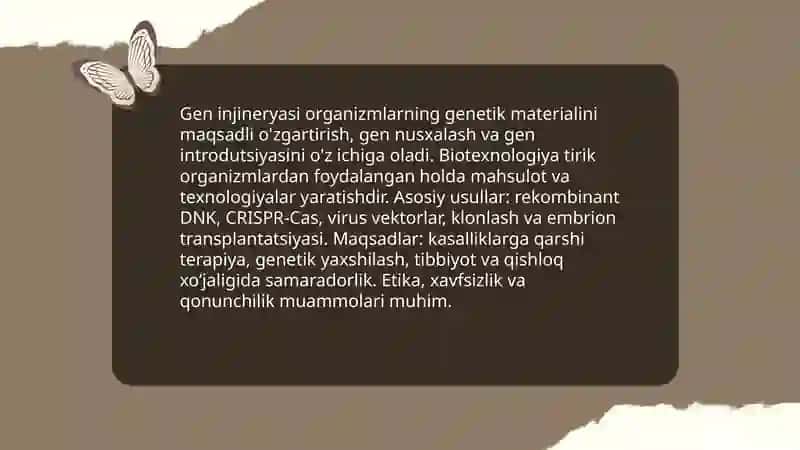Gen injineryasi va biotexnolohiya(genonusxa koʻchirish va embrion transplantatsiyasi) 3
