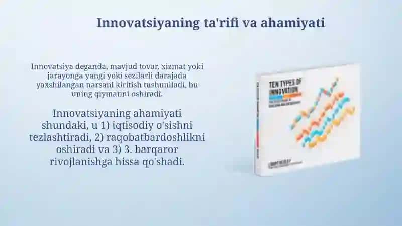 INNOVATSIYA, UNING TURLARI VA TASNIFI 3
