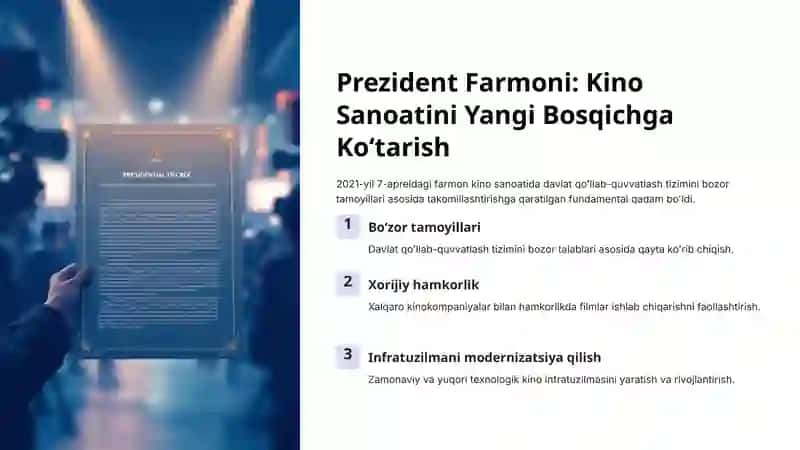 Oʻzbekiston Kino Sanoati Iqtisodiyoti: Yangi Bosqich va Imkoniyatlar 3