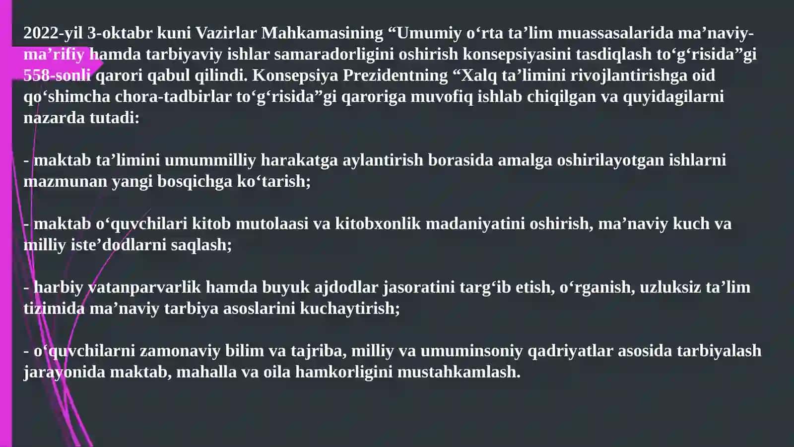 Umumiy o‘rta ta’lim muassasalarida ma’naviy-ma’rifiy hamda tarbiyaviy ishlar samaradorligini oshirish 3