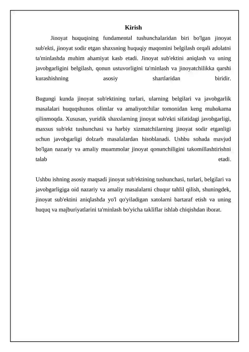 Jinoyat sub'ektining tushunchasi va turlari 3