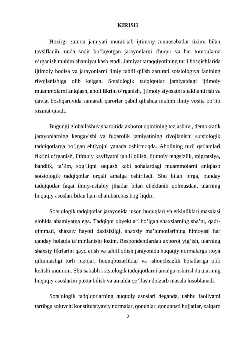 SOTSIOLOGIK TADQIQOTLARNING HUQUQIY ASOSLARI 3