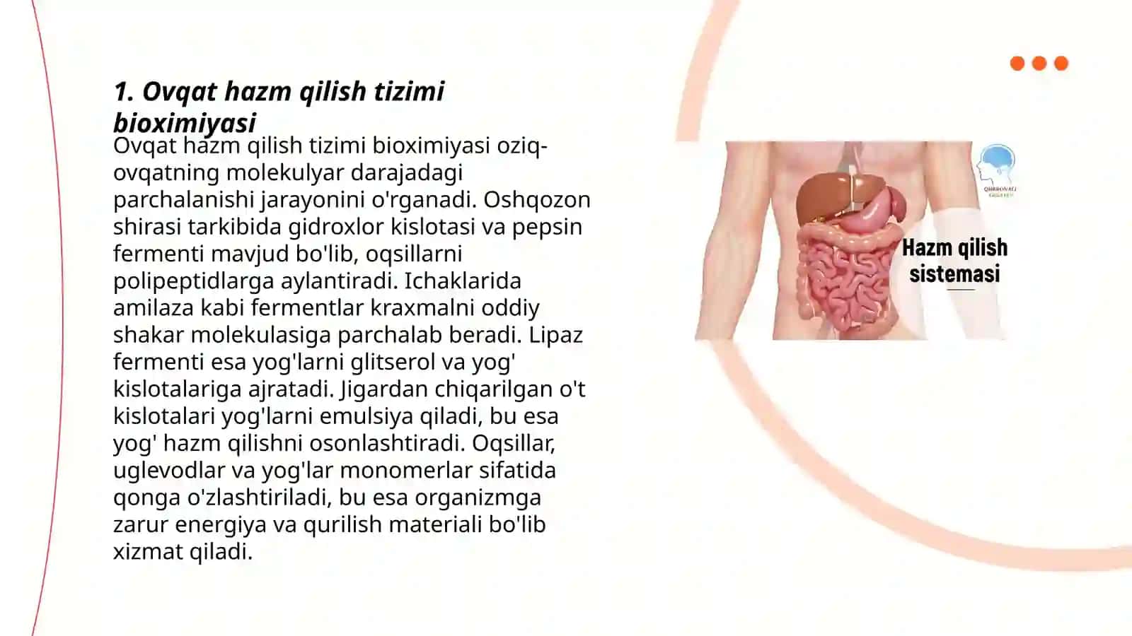 Ovqat hazim qilish biokimyosi 3