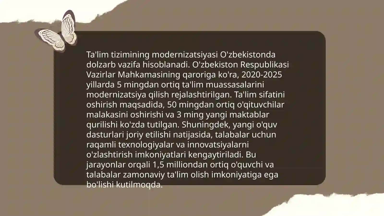 Ta'lim tizimining modernizatsiyasi 3