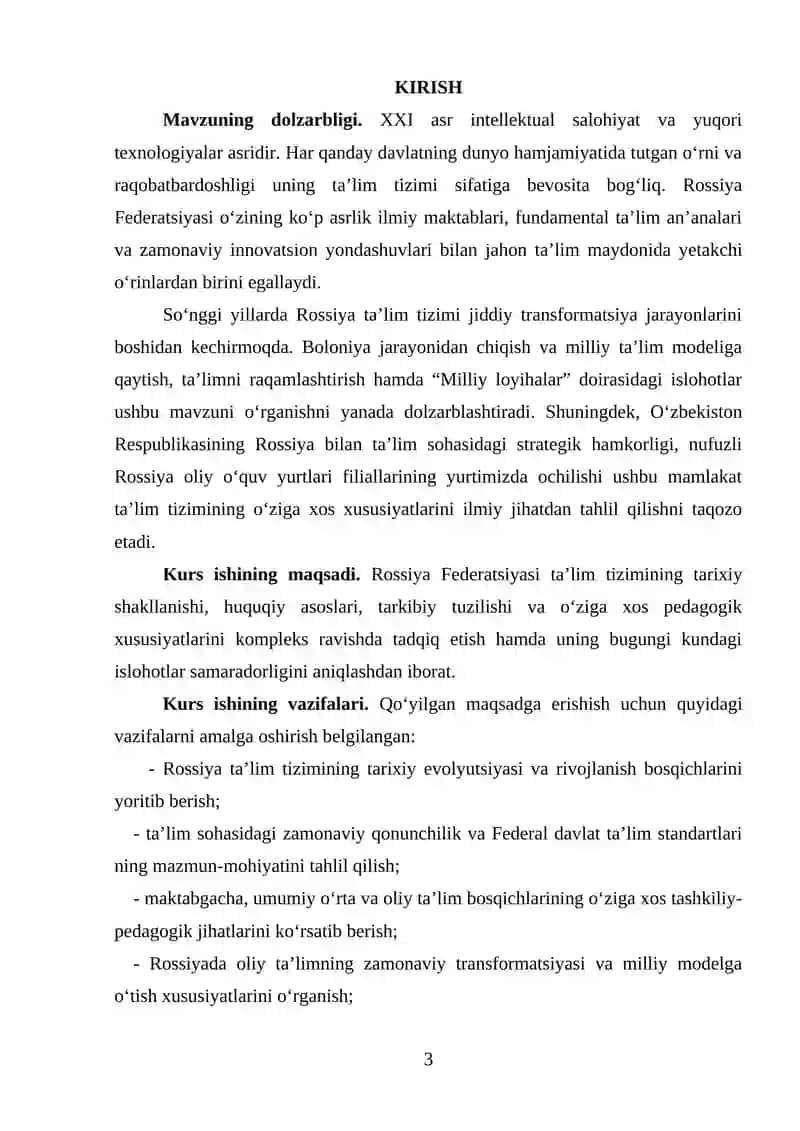ROSSIYA DAVLAT TA’LIM TIZIMINING O‘ZIGA XOSLIKLARI 3