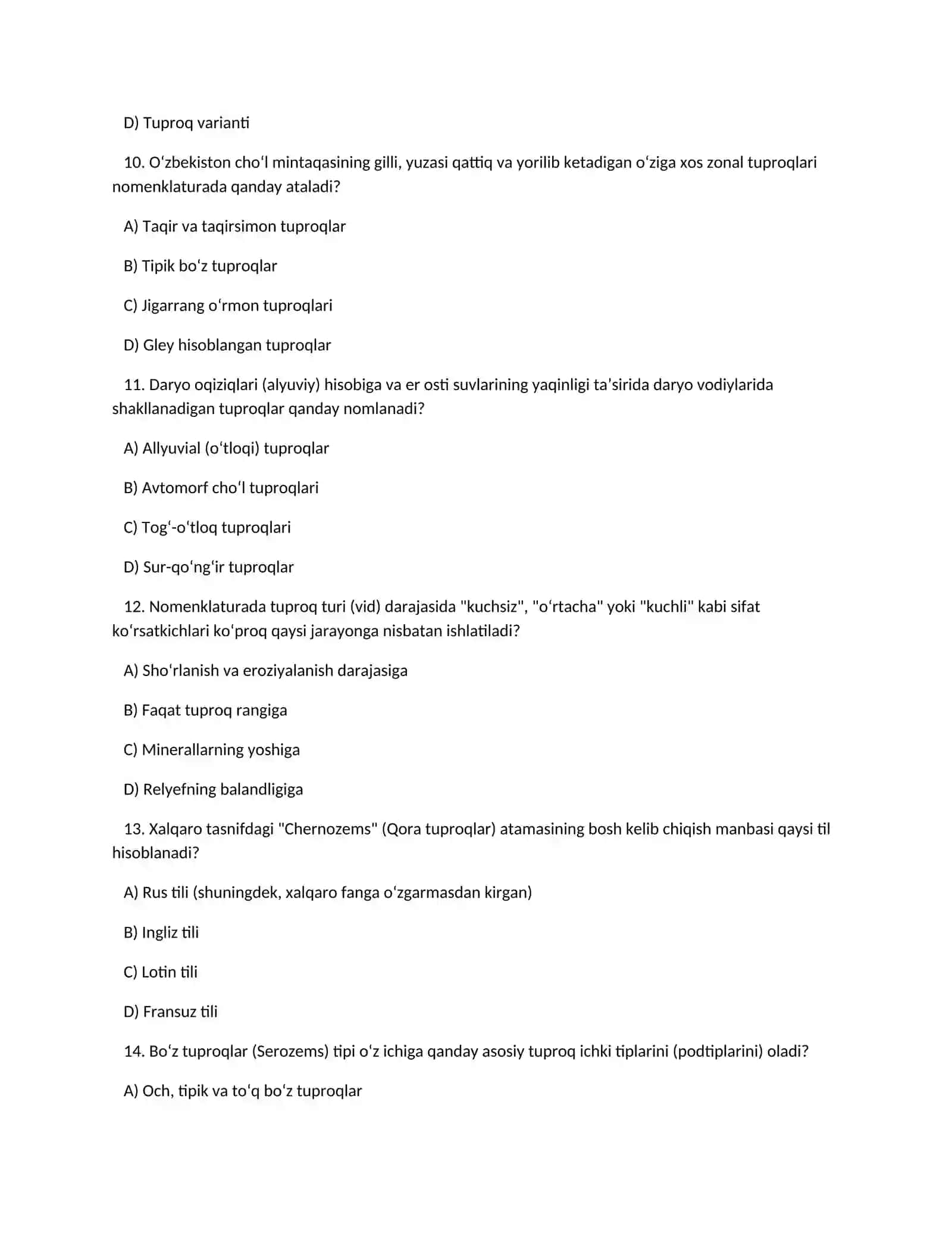 Tuproqlar nomenklaturasi (tasnifi va nomlanishi) 3