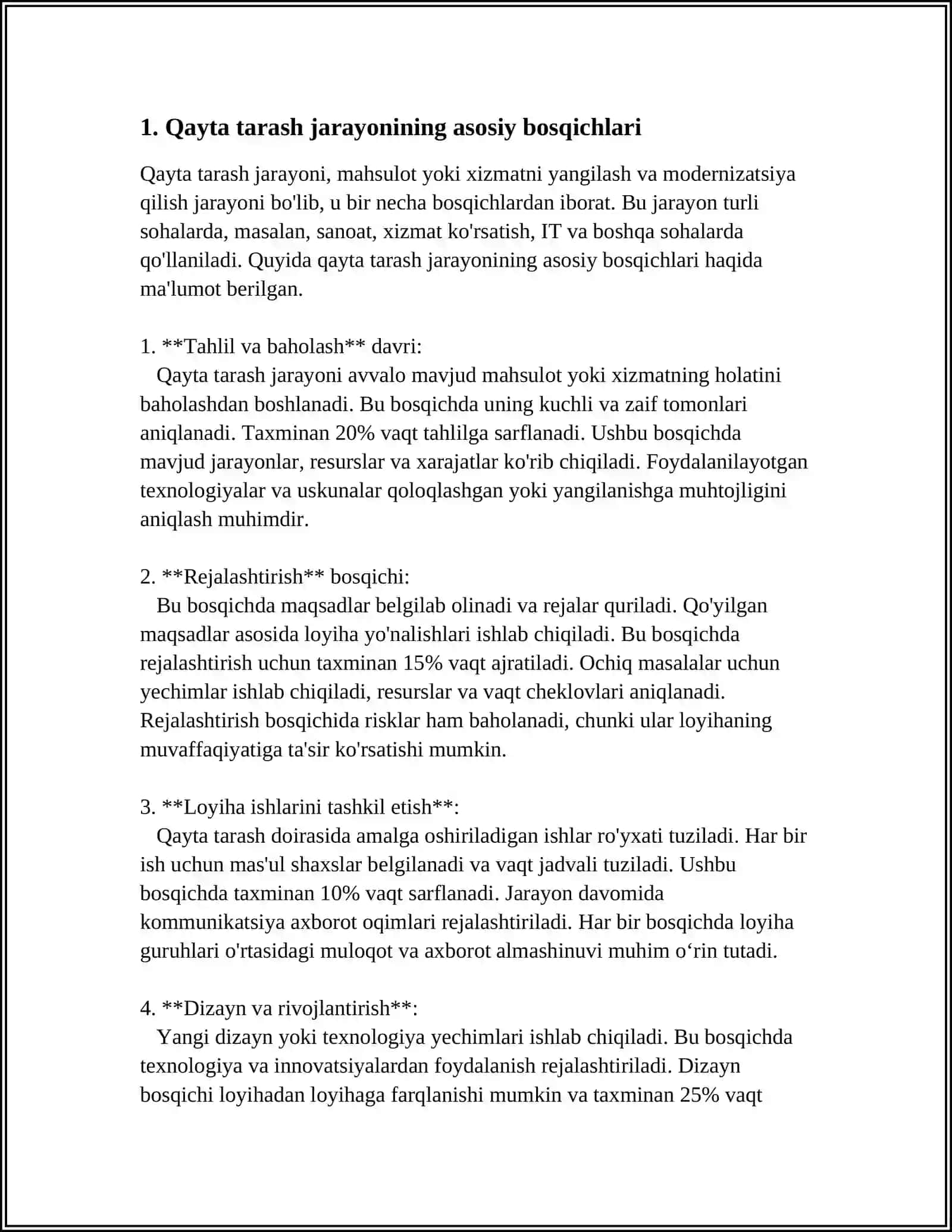 QAYTA TARASH JARAYONI. MAHSULOTNI QAYTA TARASHGA TAYYORLASH 3